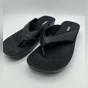 Aerothotic Arch Support Flip Flops Black Matt Gloss Size 39 EU / 9 US NEW